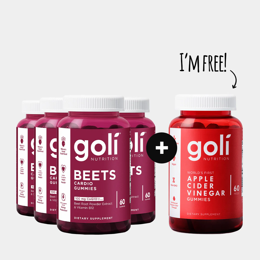 GoliĀ® Beets Cardio Gummies 4 Pack + 1 Free ACV
