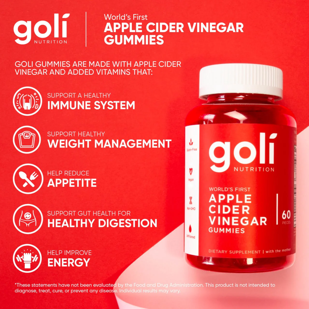 Goli Nutrition Apple Cider Vinegar Gummies  |  Unit = Case of 24 - Image 4