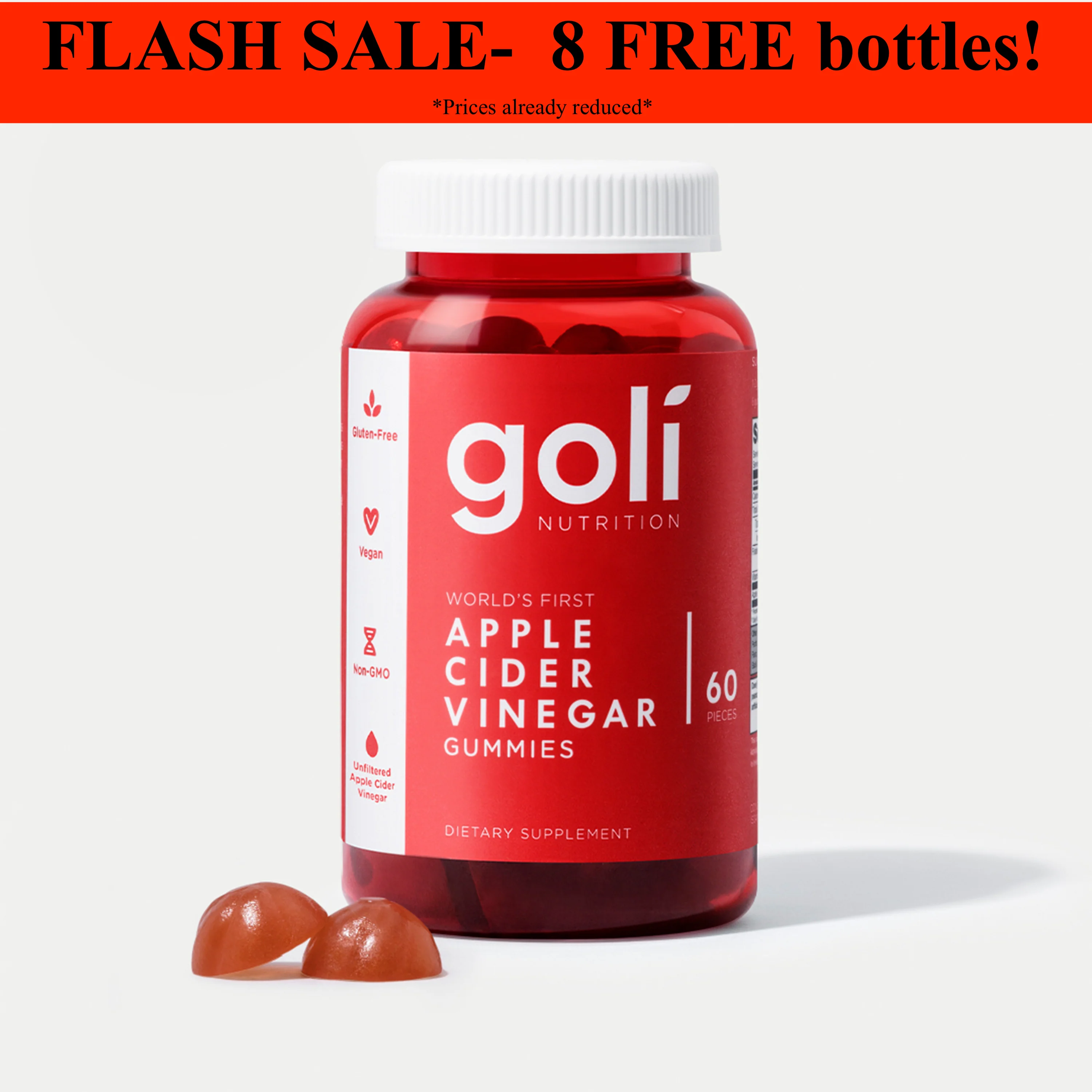 Goli Nutrition Apple Cider Vinegar Gummies | Unit = Case of 48 - Image 3