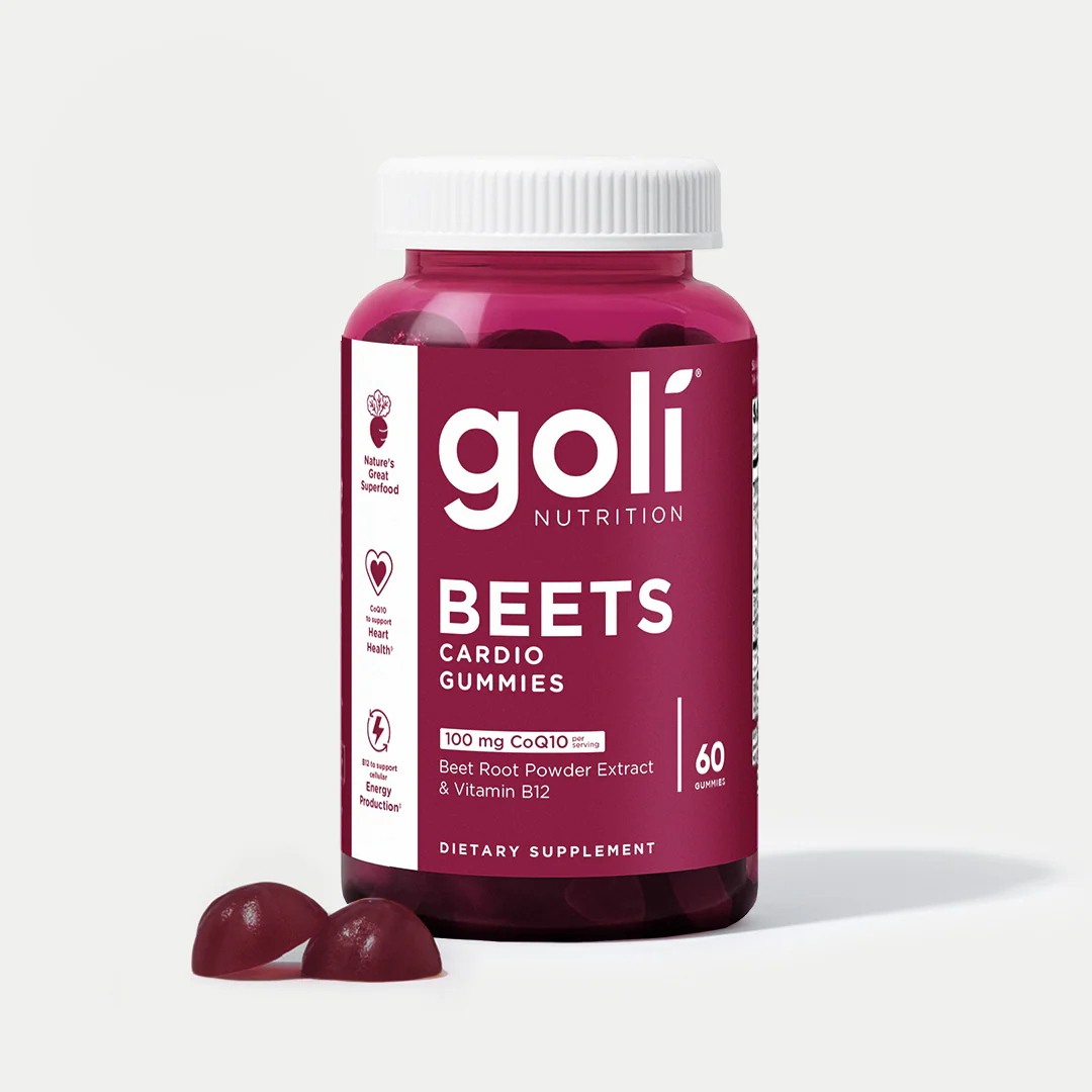 Goli Beets Cardio Gummy - Beet Root Extract & 100mg CoQ10, Gluten-Free, Vegan, Non-GMO, and Gelatin-Free. Nature's Great Superfood