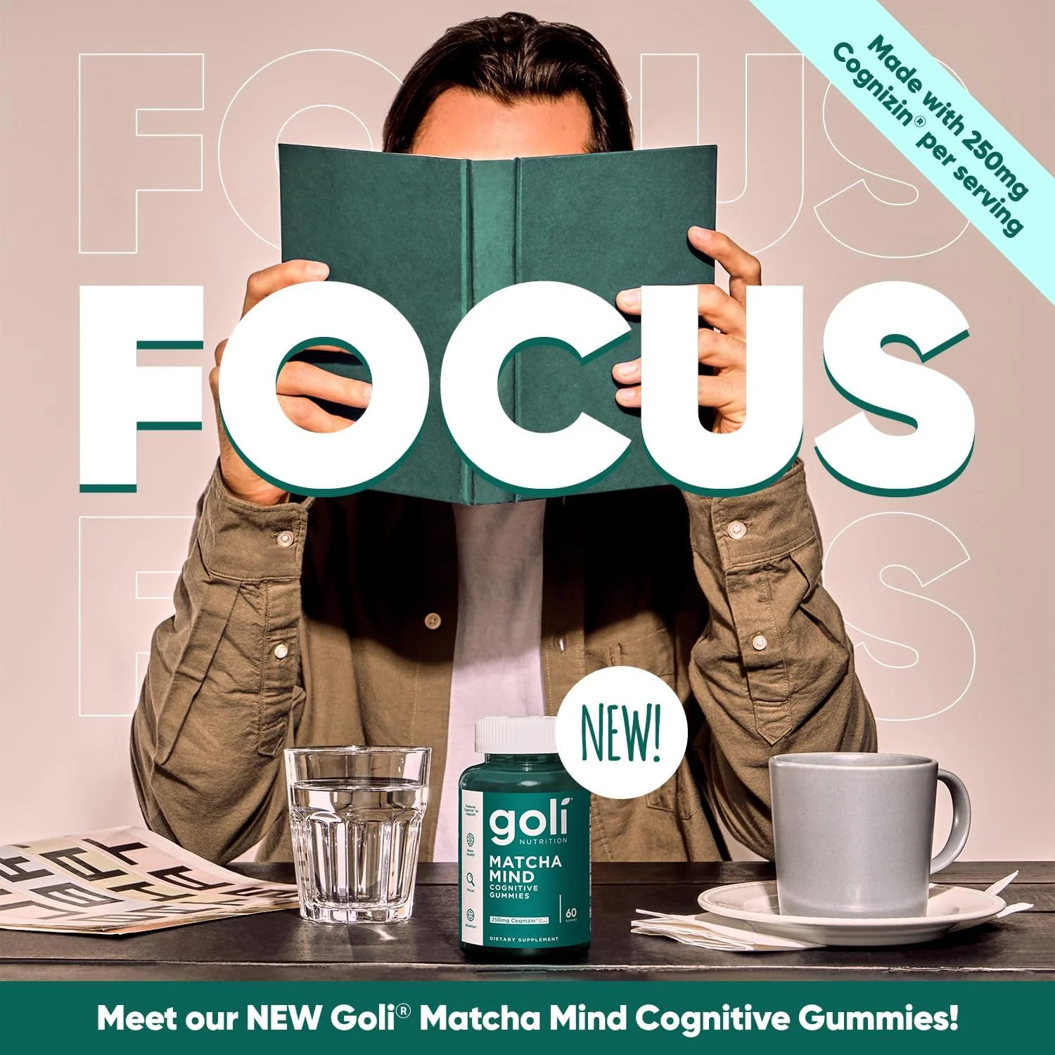 Goli Matcha Mind Gummies - Green Tea Leaves Powder with Cognizin for Focus, Attention and Brain Health, Vegan, Non-GMO, Gluten-Free & Gelatin Free - Image 5