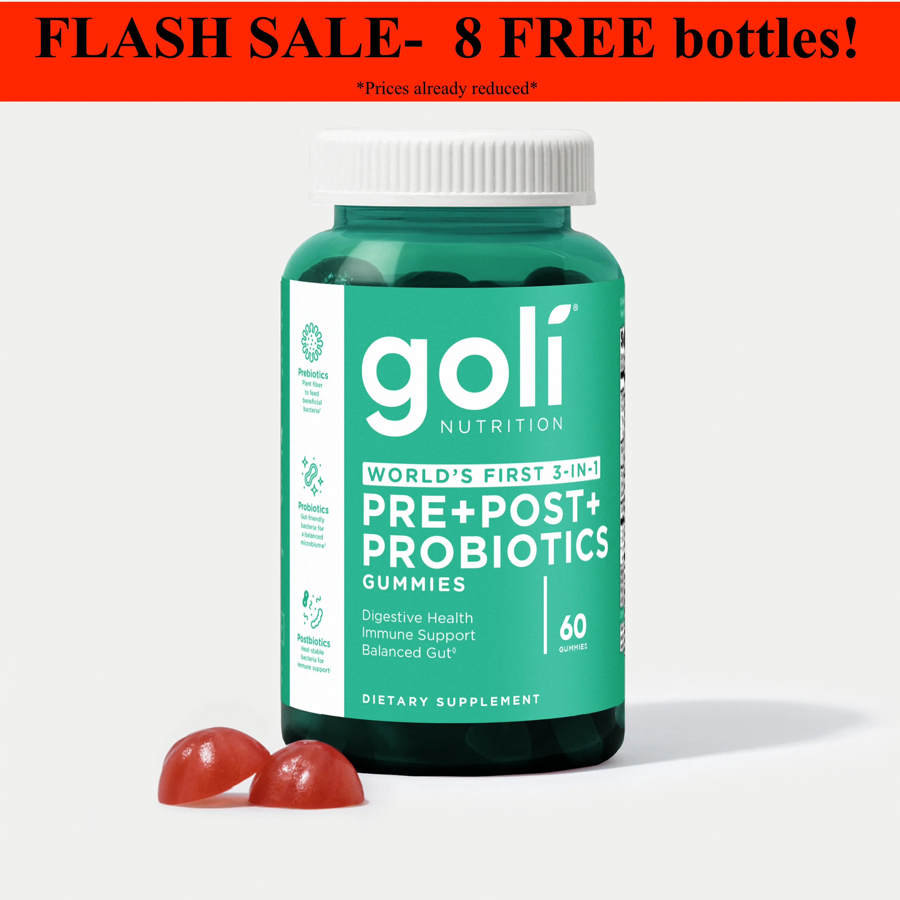 Goli Nutrition Probiotic+ Gummies | Unit = Case of 48 (TF) - Image 3